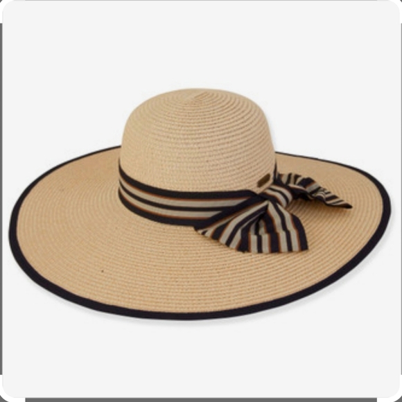 Accessories - SUN & SAND Sagitta Womens Paper Braid Floppy Hat. Protection UPF 50+